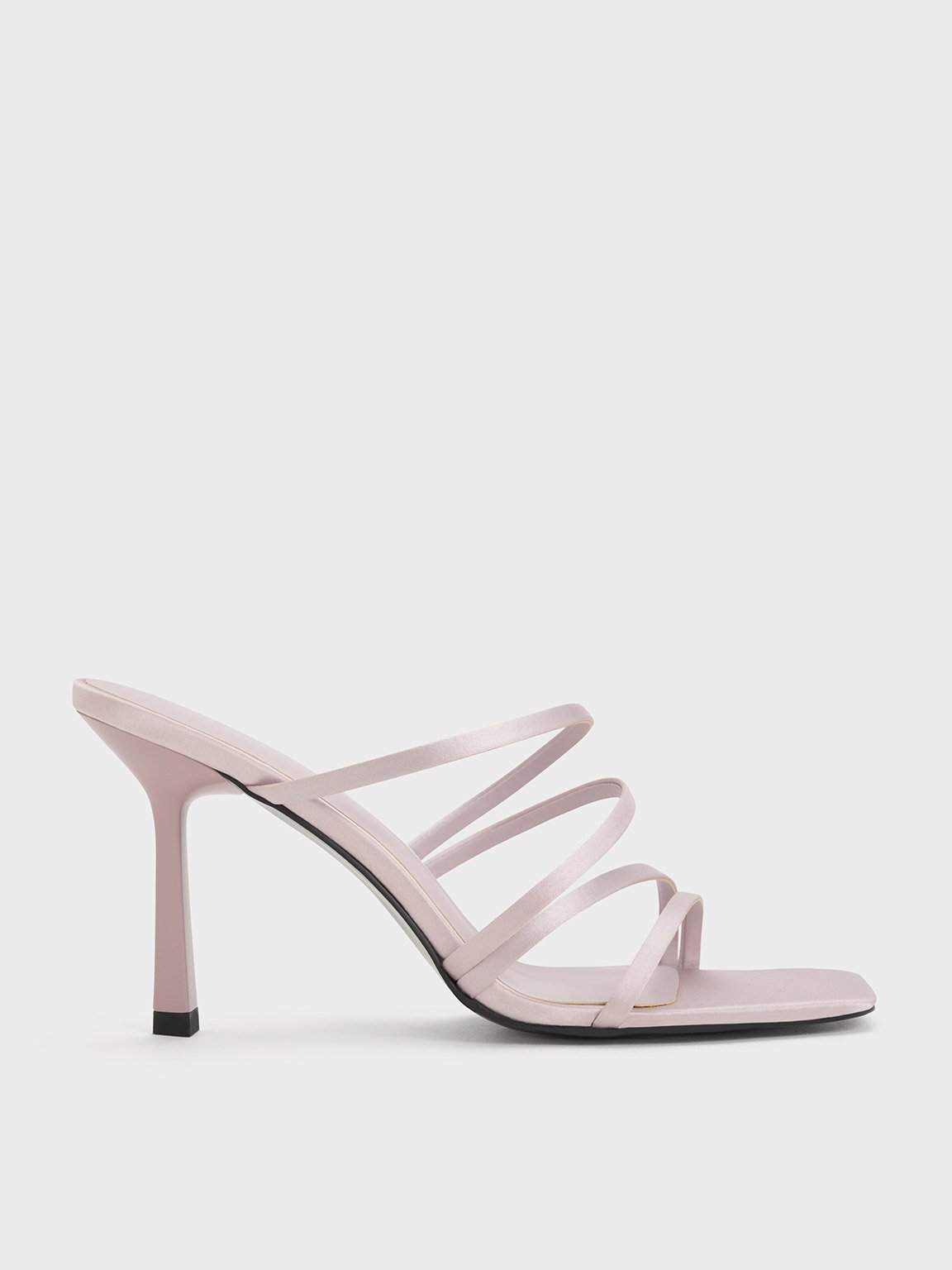 Charles & Keith - Asymmetric Square-Toe Heeled Mules