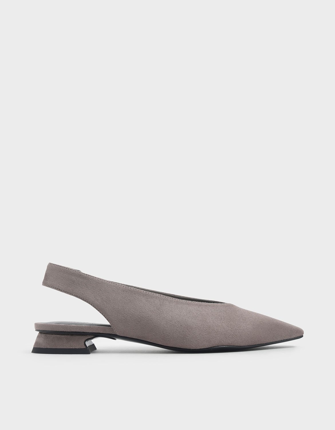 

Textured Mini Square Toe Slingback Flats, Taupe