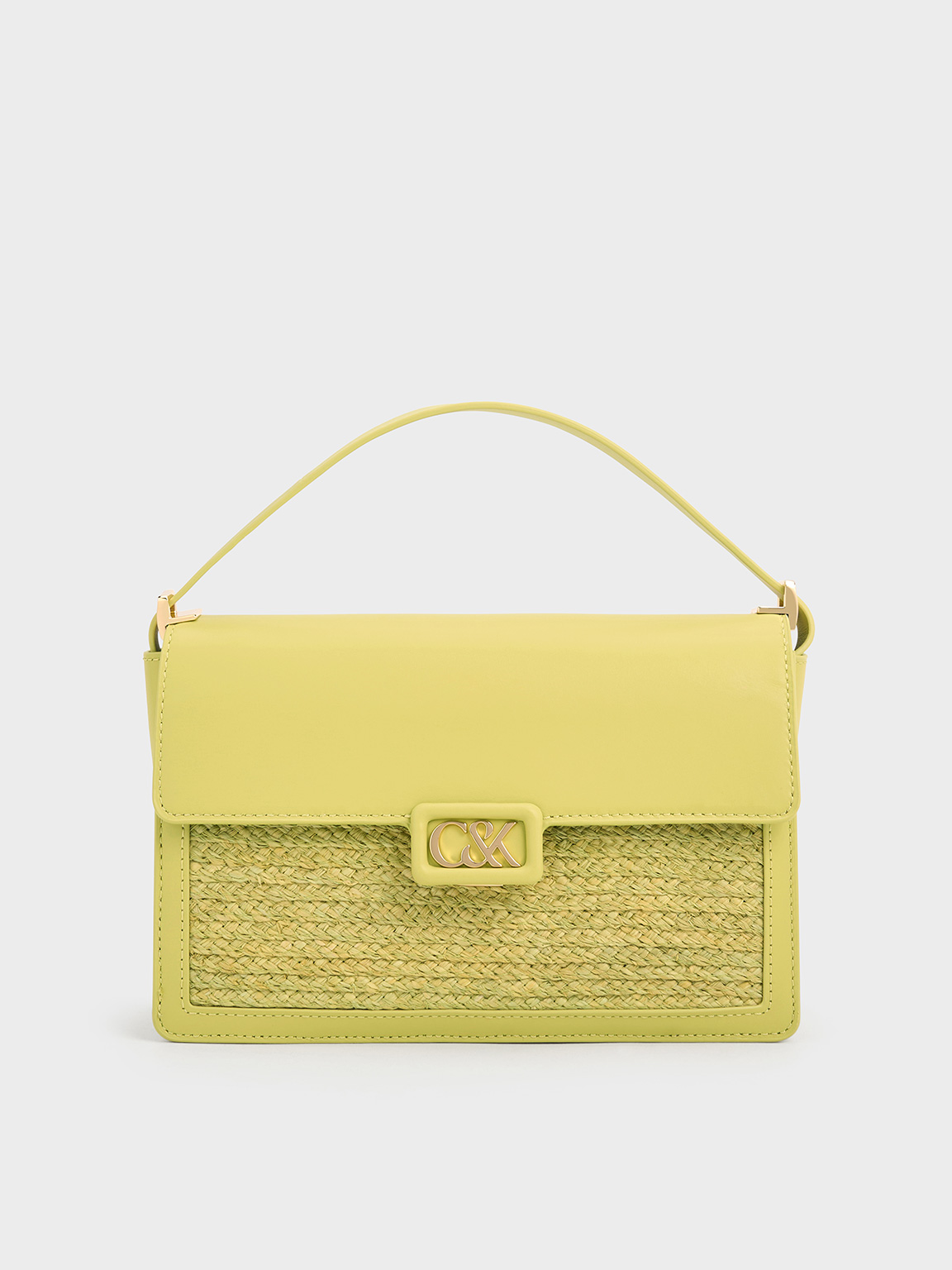 Charles & Keith - Leather & Raffia Shoulder Bag