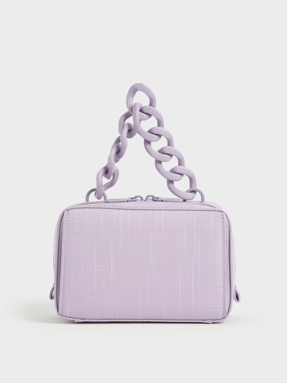 

Linen Chain Link Boxy Bag, Lilac