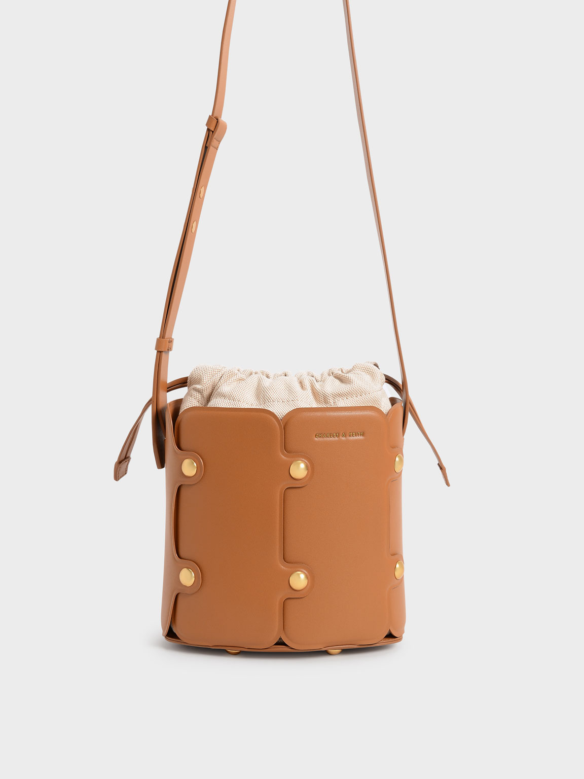 

Studded Drawstring Bucket Bag