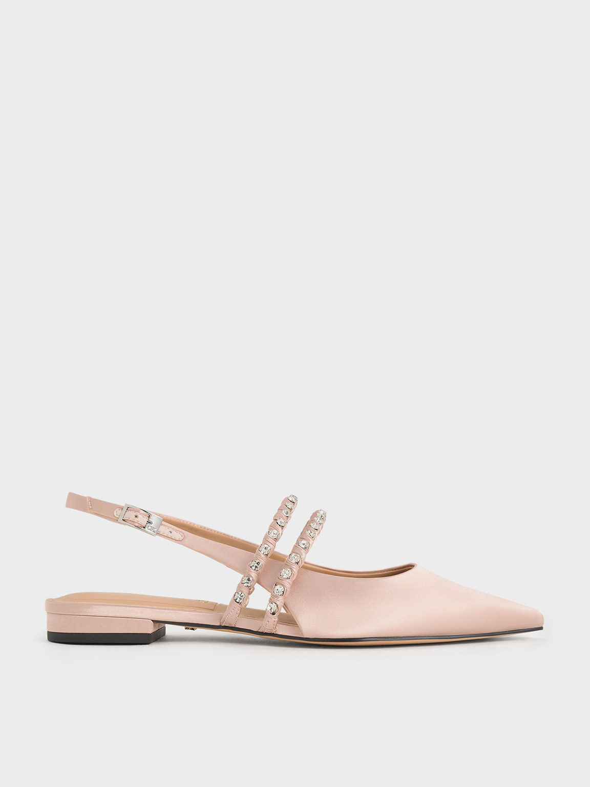 Charles & Keith - Goldie Recycled Polyester Gem-Encrusted Mary Jane Flats