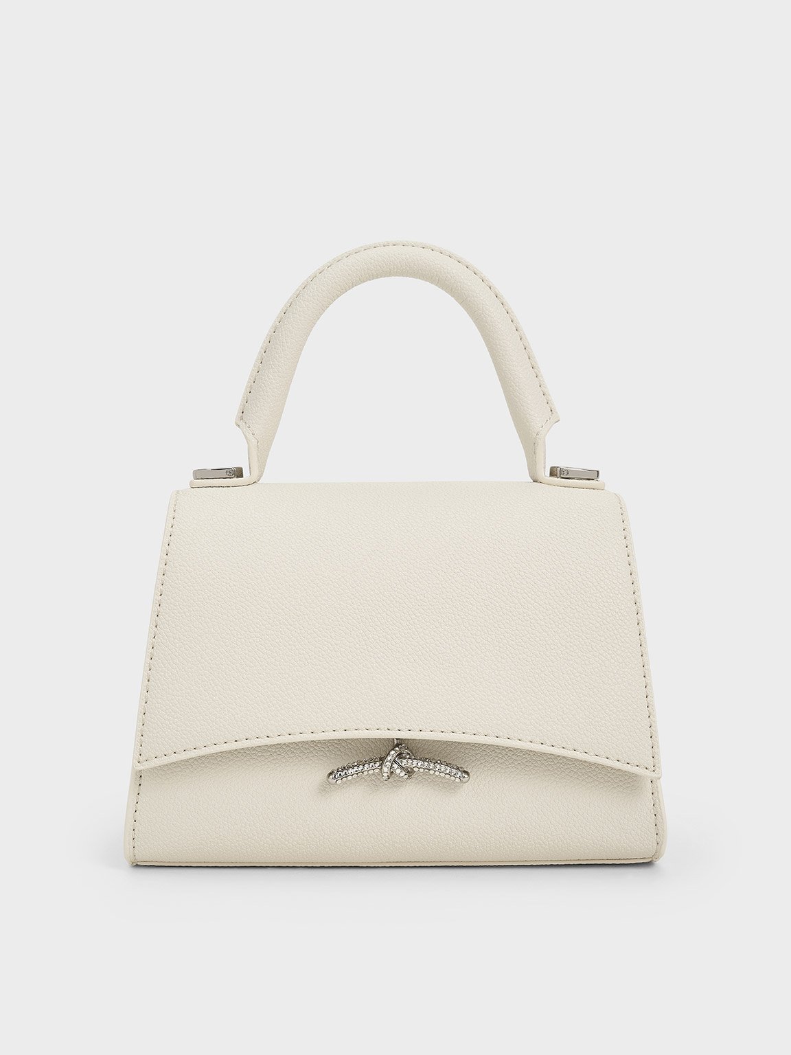 Charles & Keith - Huxley Metallic Push-Lock Top Handle Bag