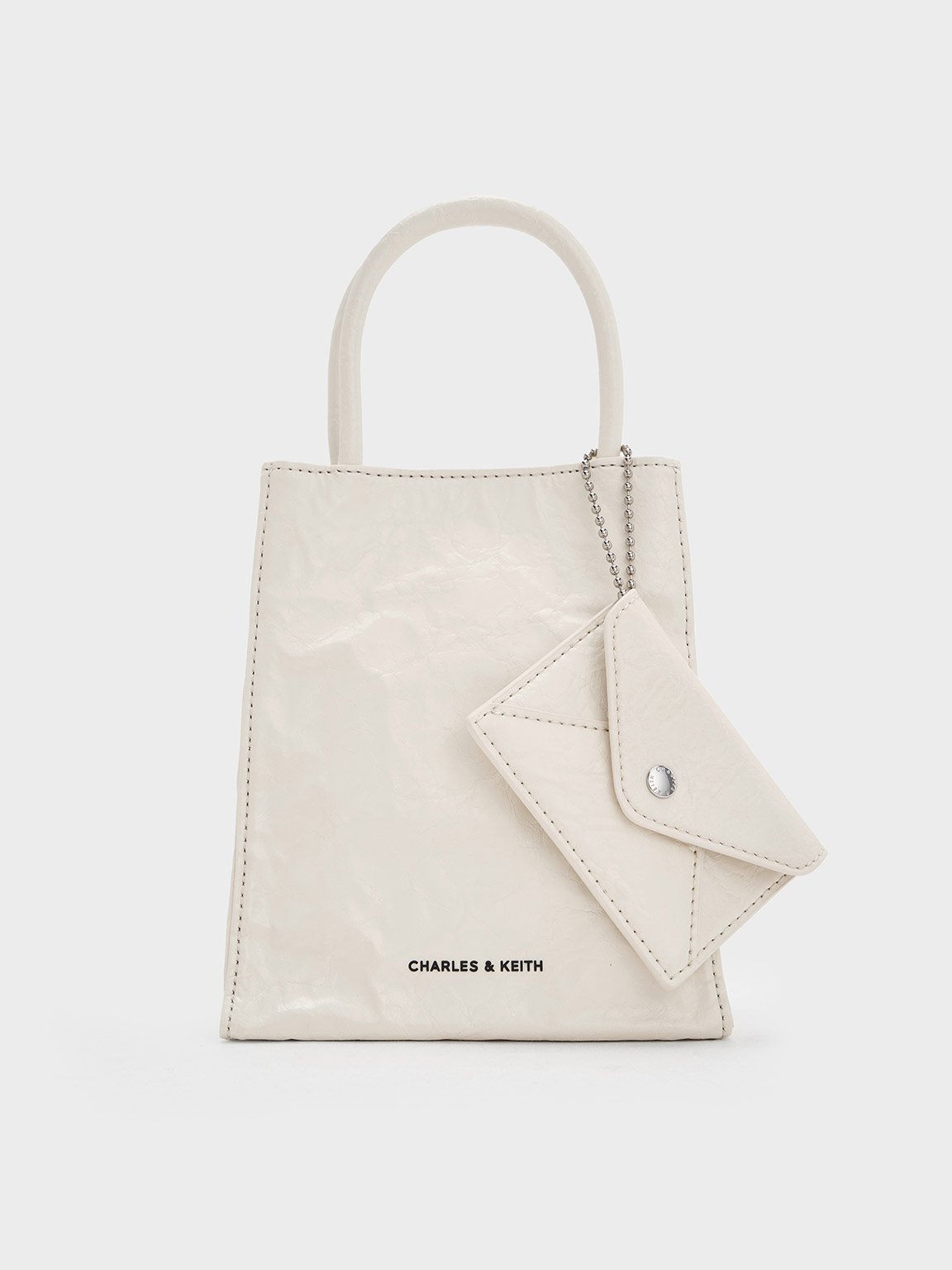 Charles & Keith - Matina Crinkle-Effect Elongated Tote Bag