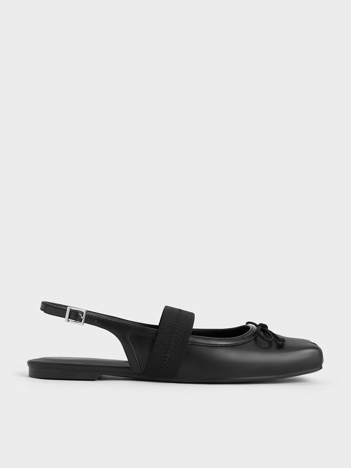 Charles & Keith - Lyric Satin Bow Slingback Flats