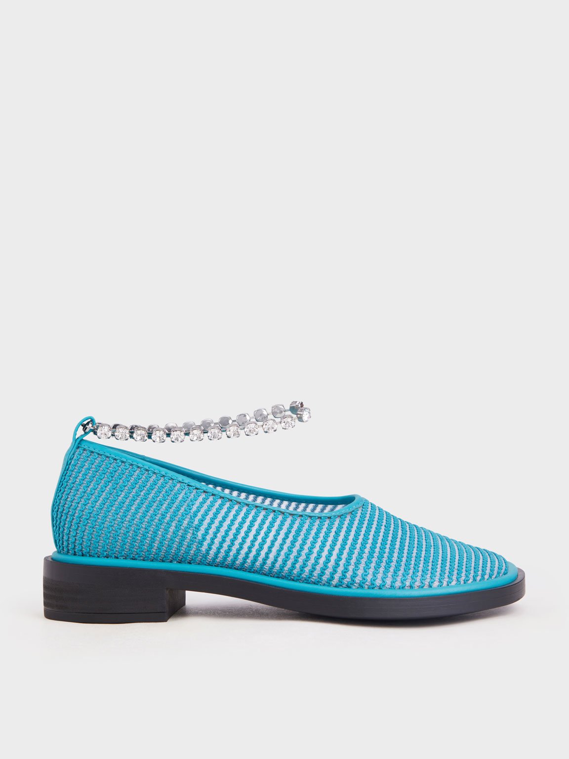 Charles & Keith - Gem Ankle-Strap Knit & Mesh Shoes