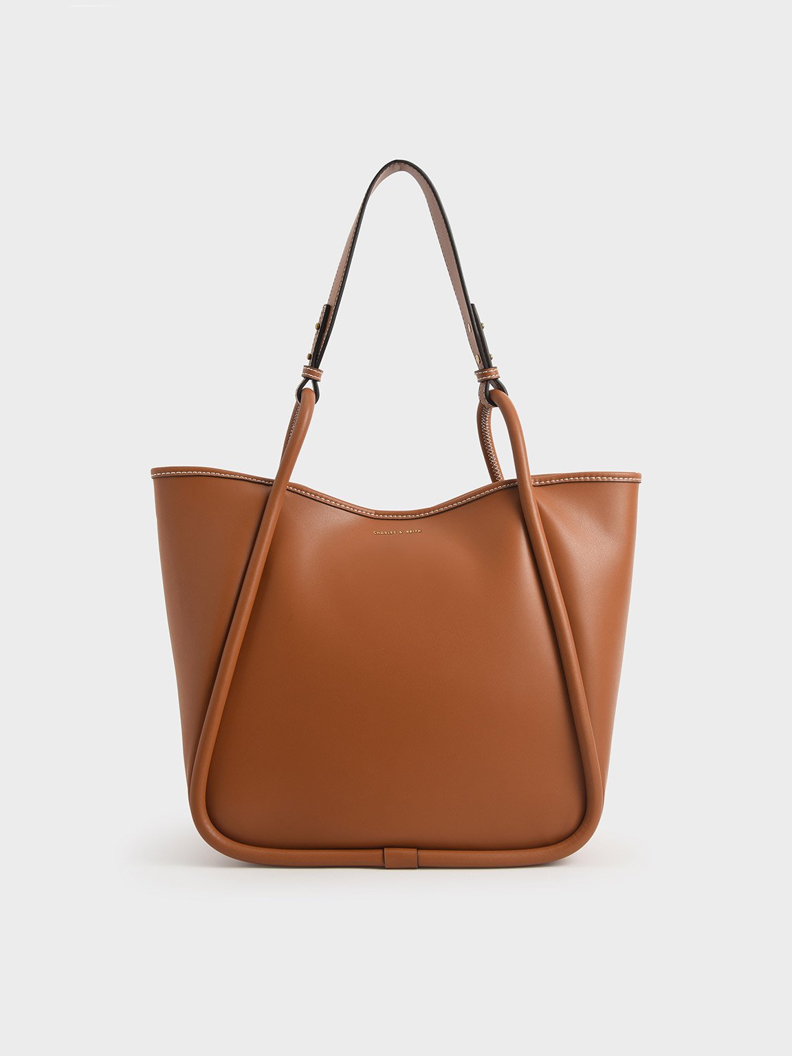 Cognac Tubular Slouchy Tote Bag | CHARLES & KEITH UK