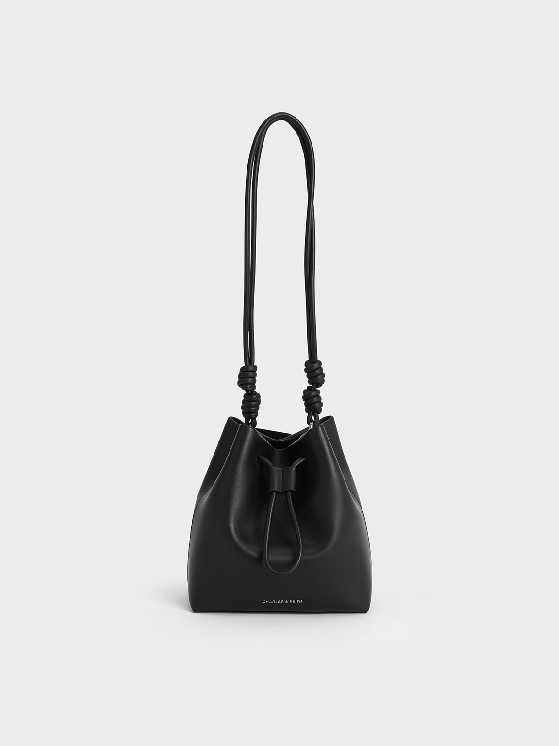 Noir Leia Knotted Bucket Bag - CHARLES & KEITH UK