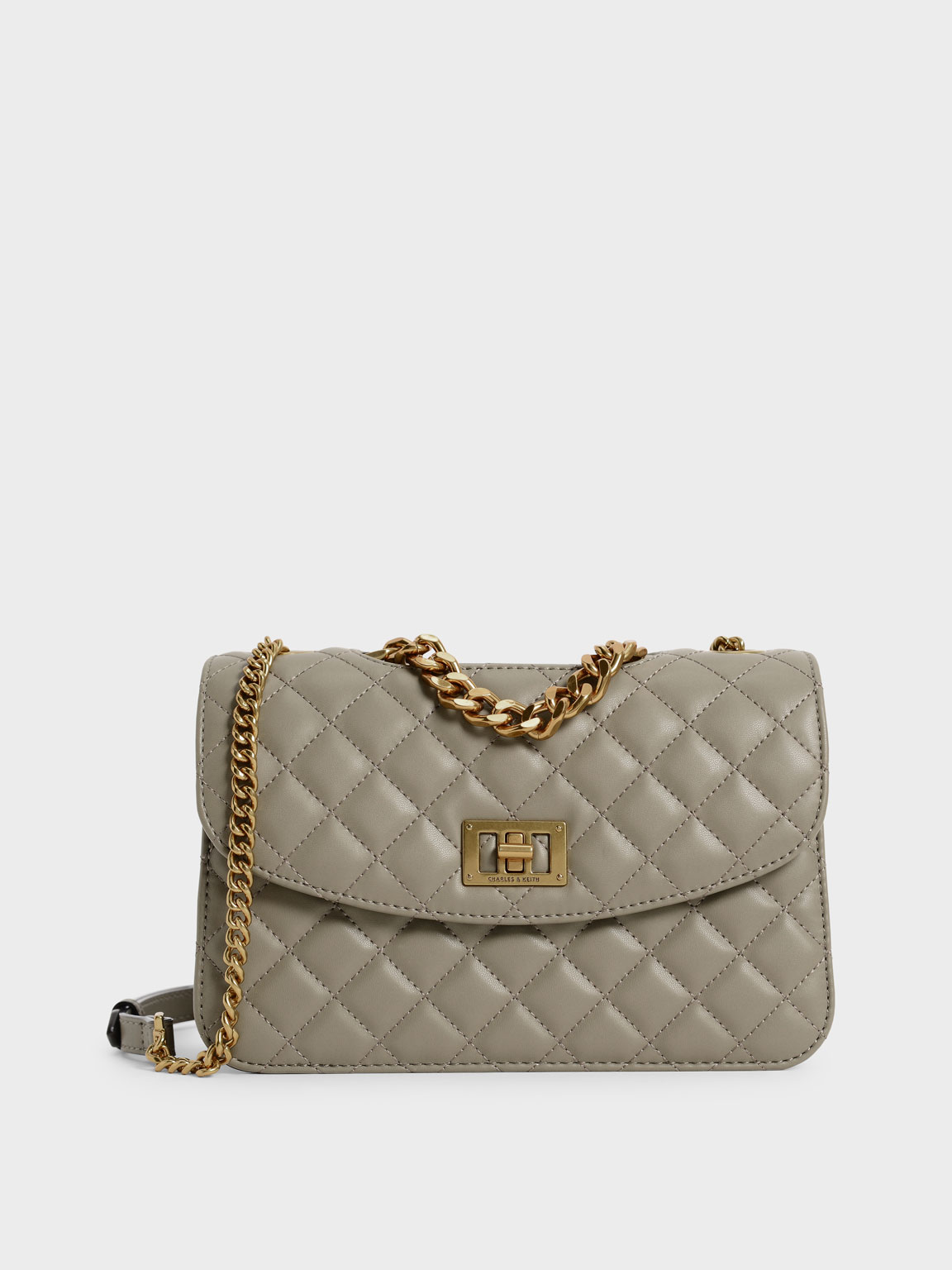 

Quilted Clutch, Taupe