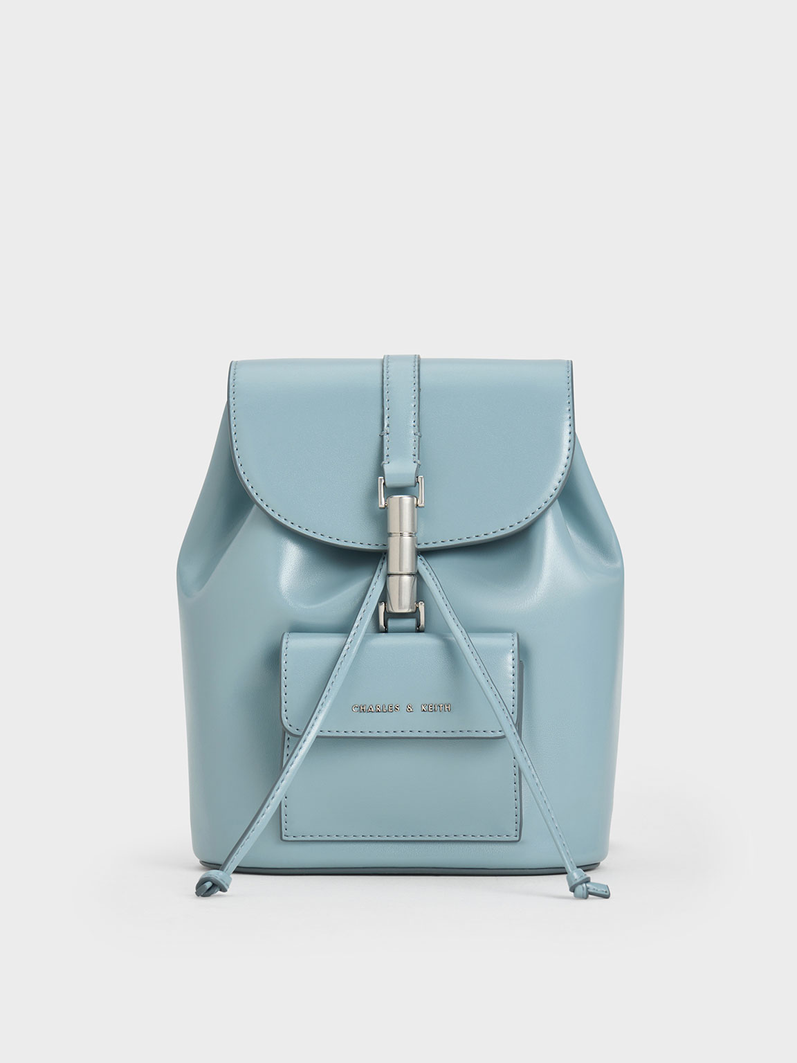 Slate Blue Cesia Metallic Accent Backpack - CHARLES & KEITH UK