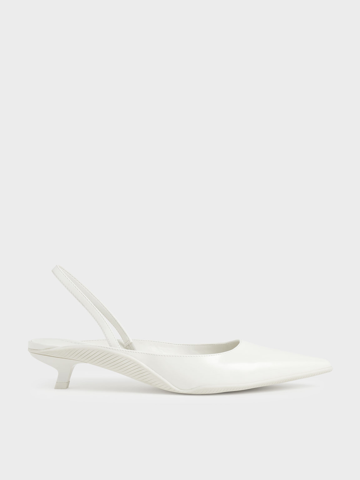 

Pointed Toe Slingback Pumps, White