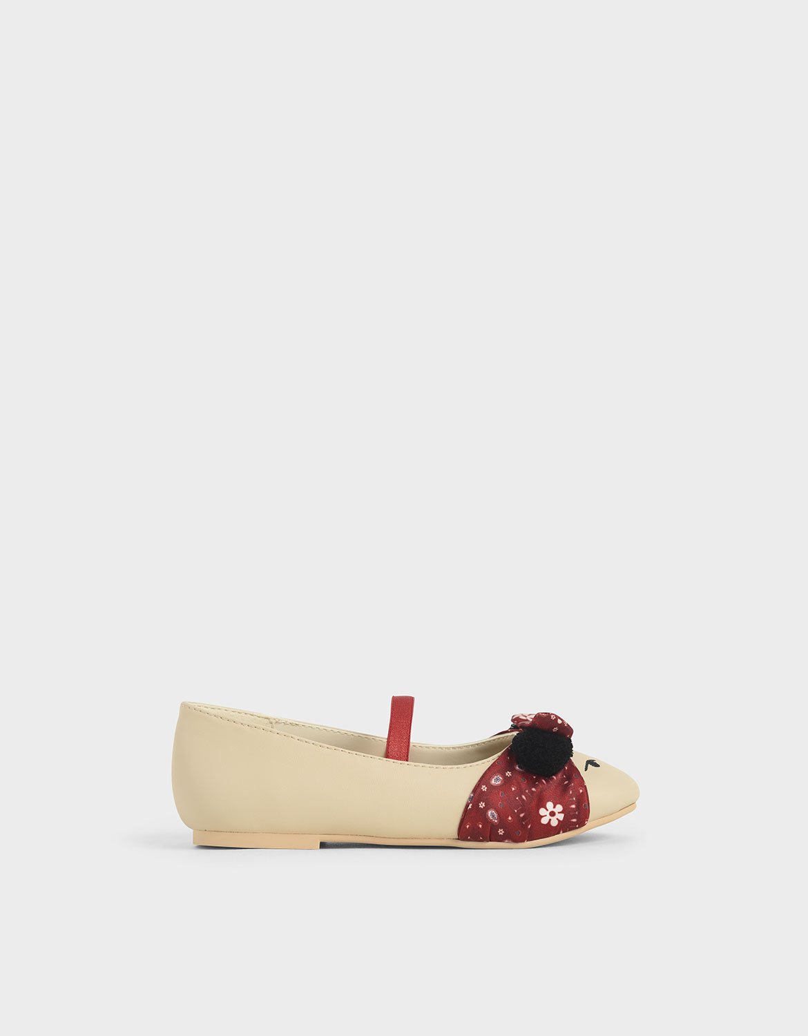 

The Purpose Collection - Girls' Bandana Print Bow Ballerinas, Taupe