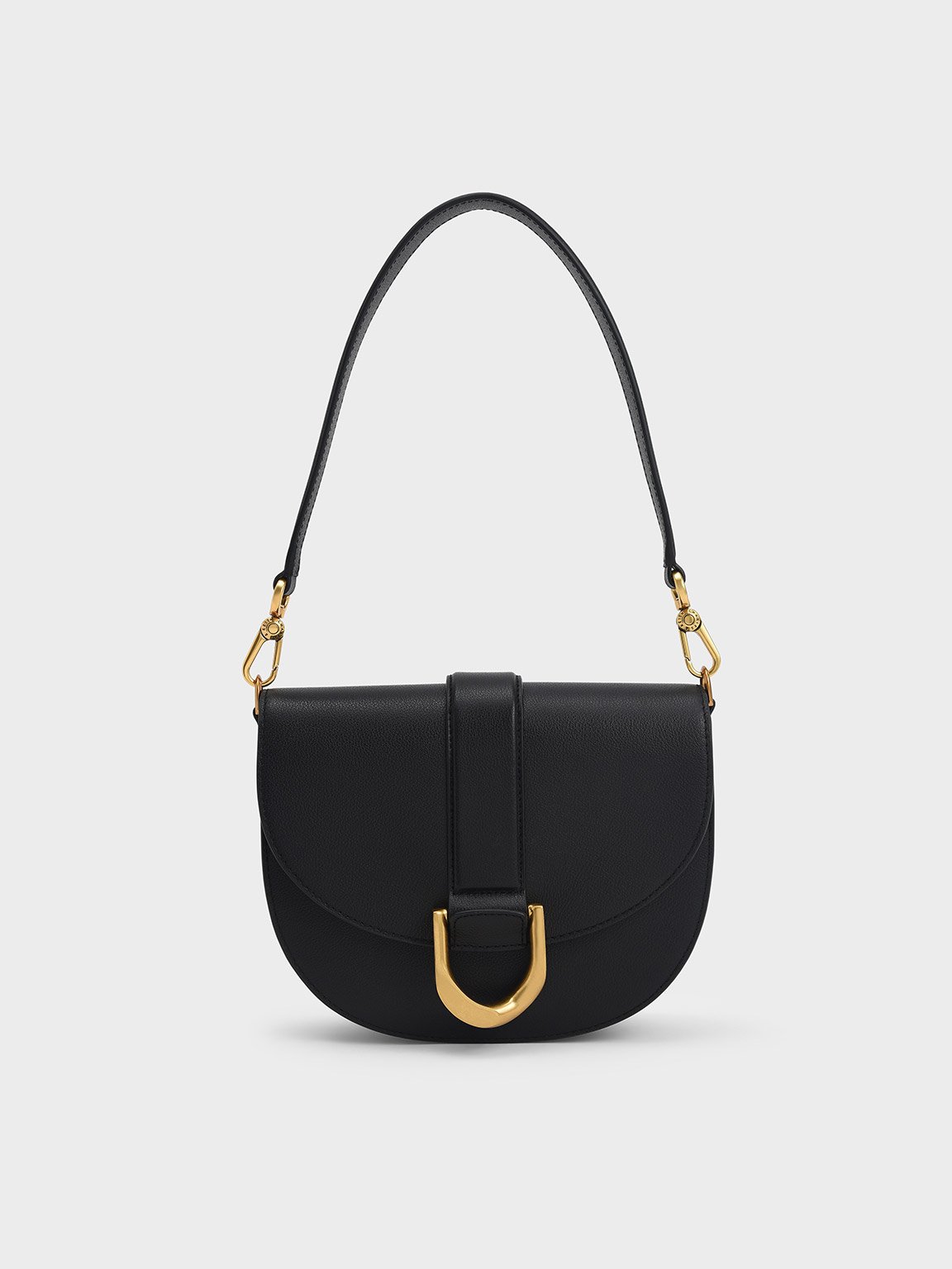 Charles & Keith - Gabine Leather Saddle Bag​