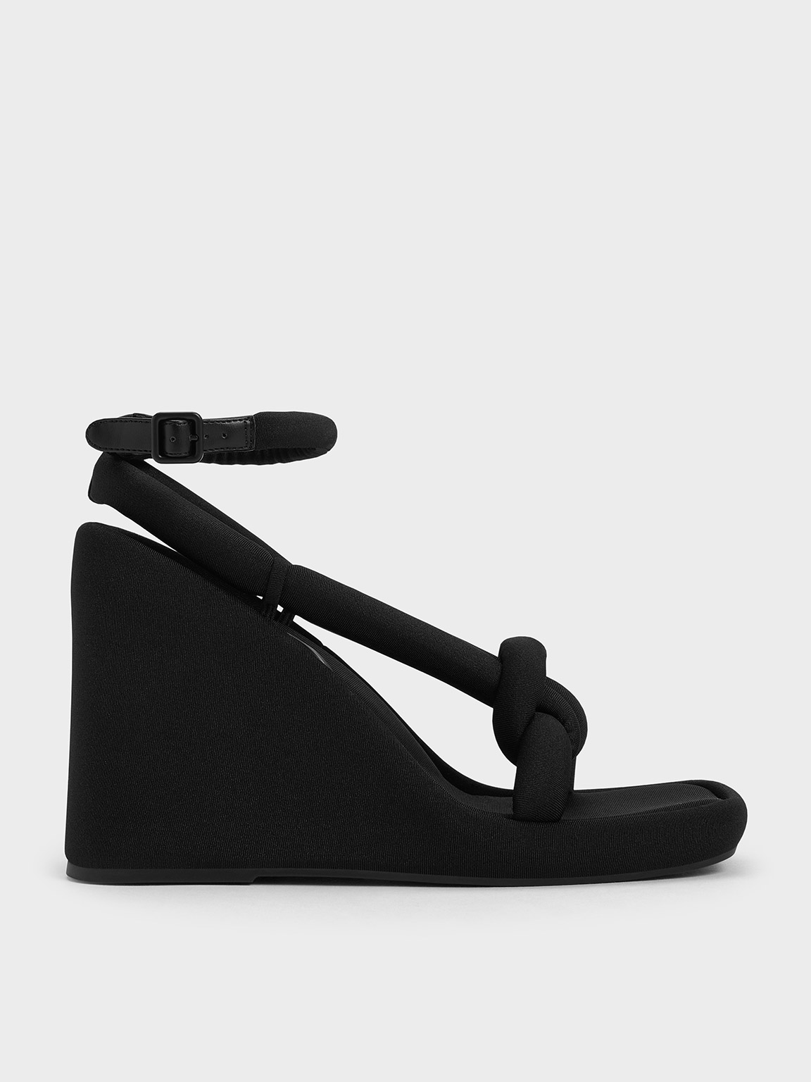 Black flat wedges on sale