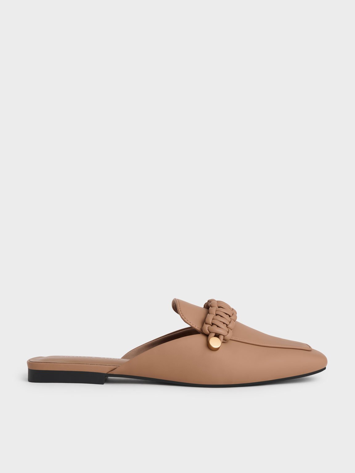 Charles & Keith Braided Penny Loafer Mules In Sand | ModeSens