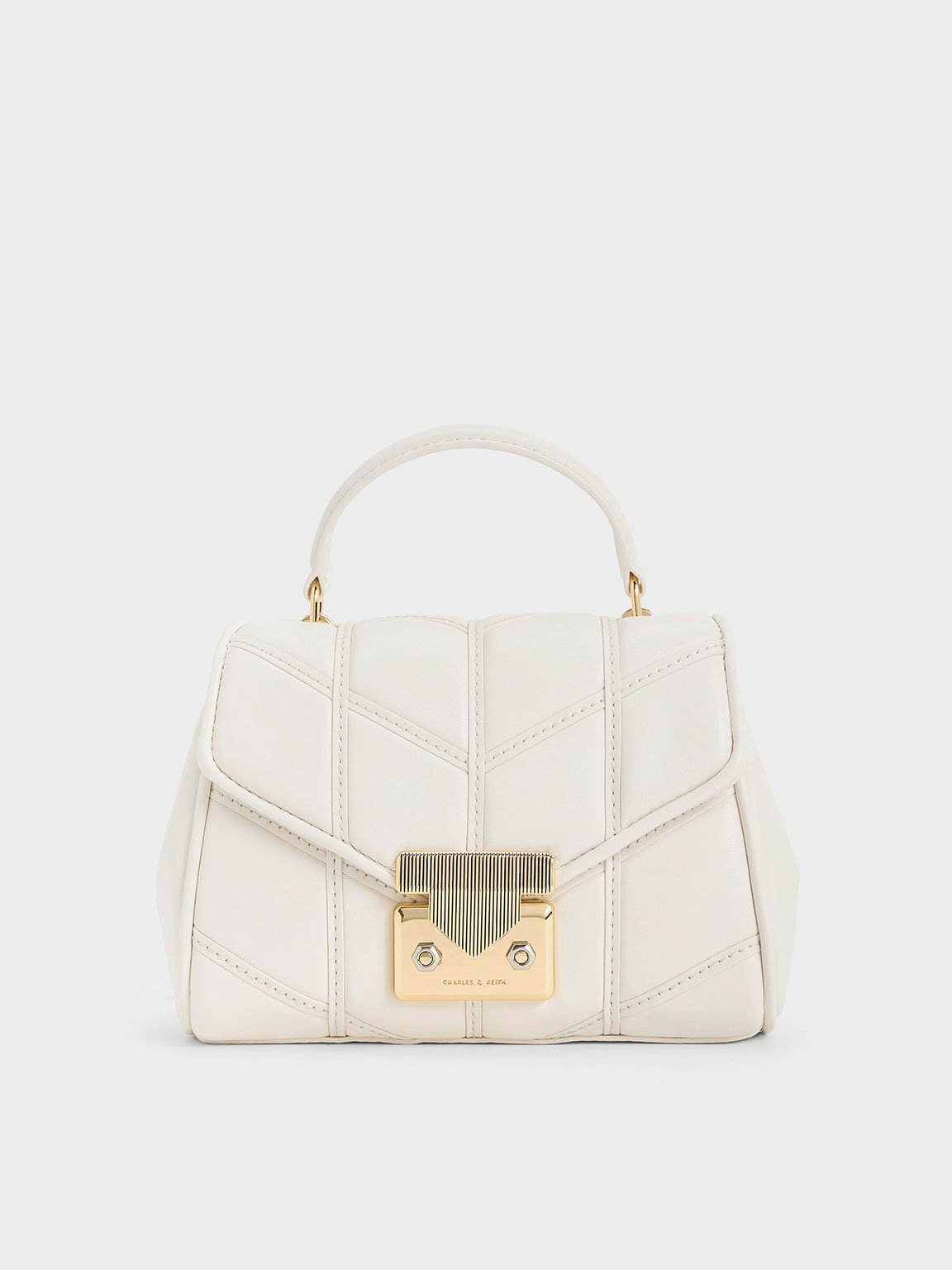 Charles & Keith - Eudora Chevron Top Handle Bag