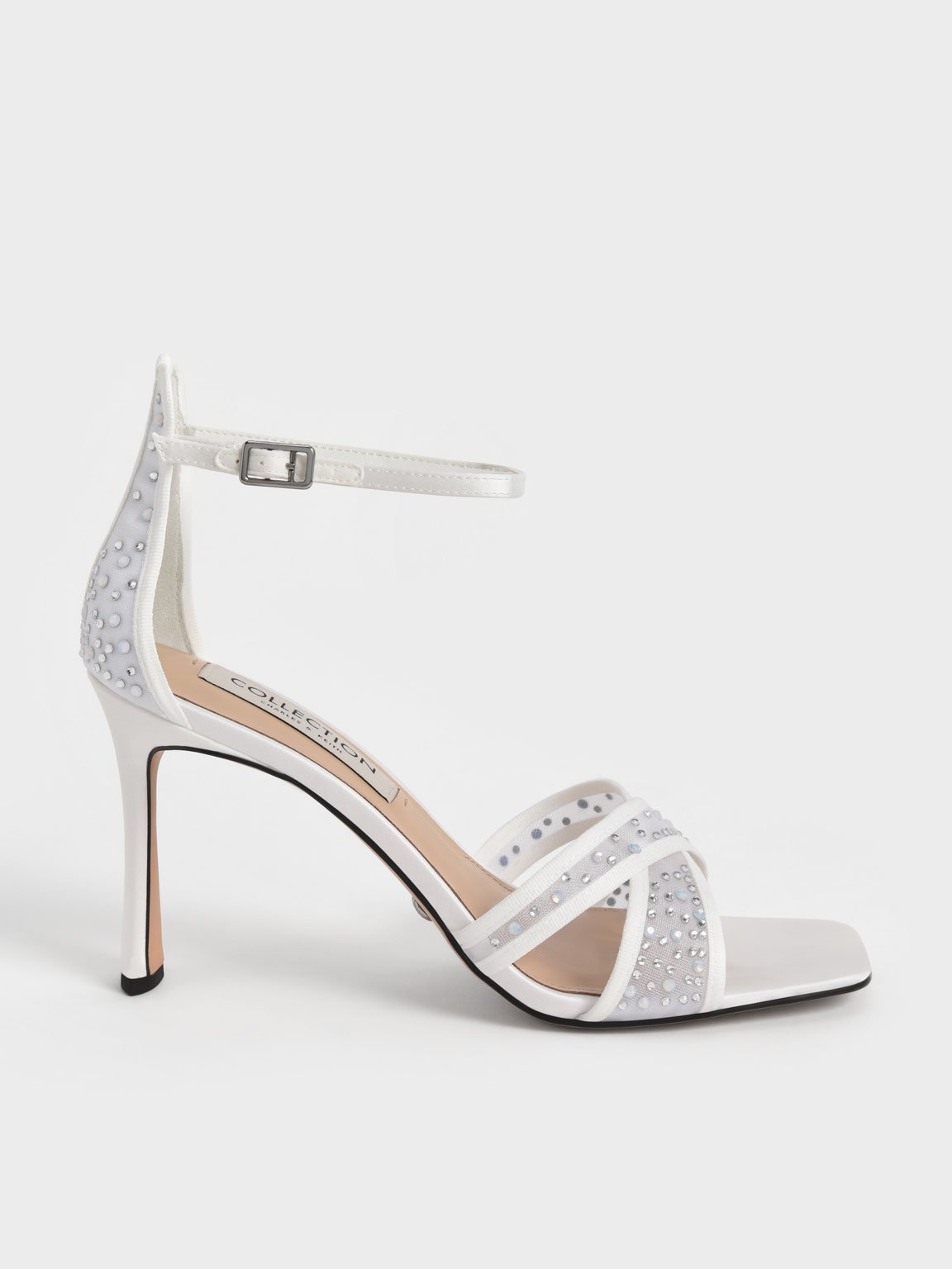 Charles & Keith - Blythe Mesh & Satin Embellished Sandals