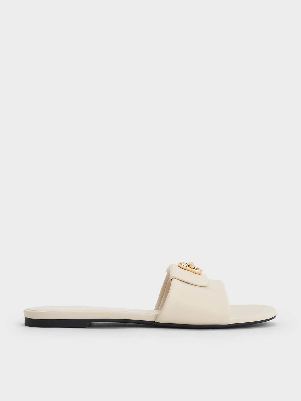 Charles & Keith - Metallic-Accent Slide Sandals