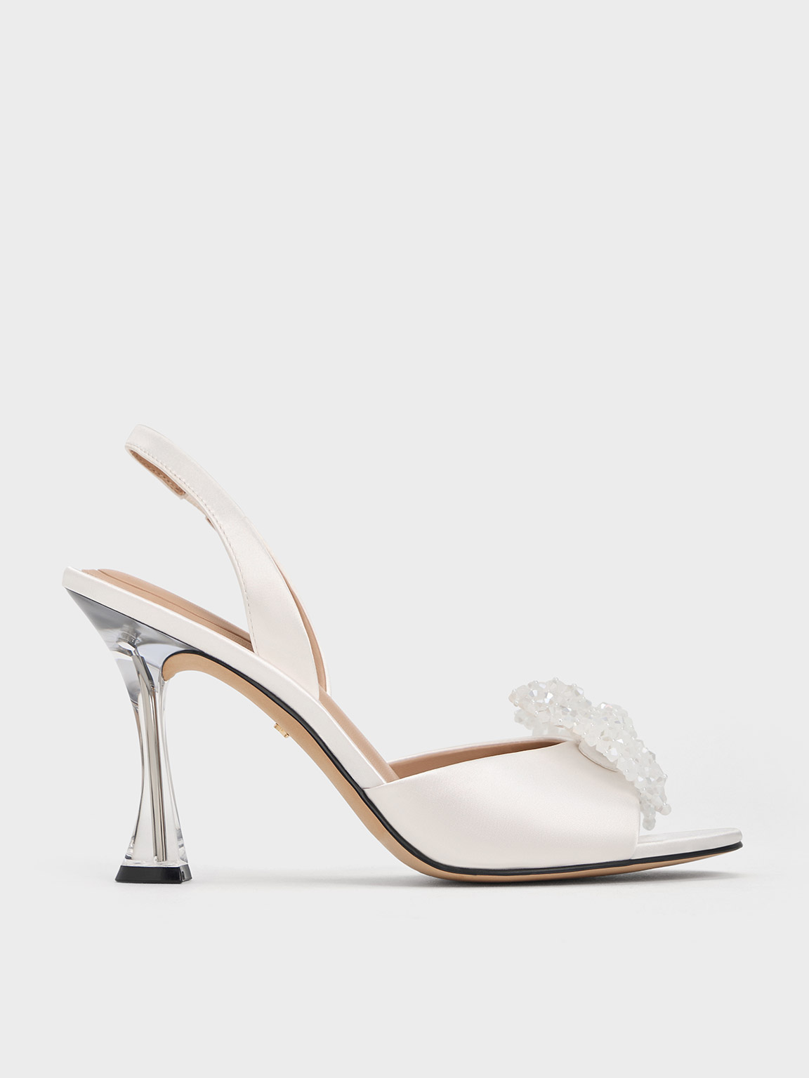 Charles & Keith - Recycled Polyester Beaded Bow Slingback Pumps