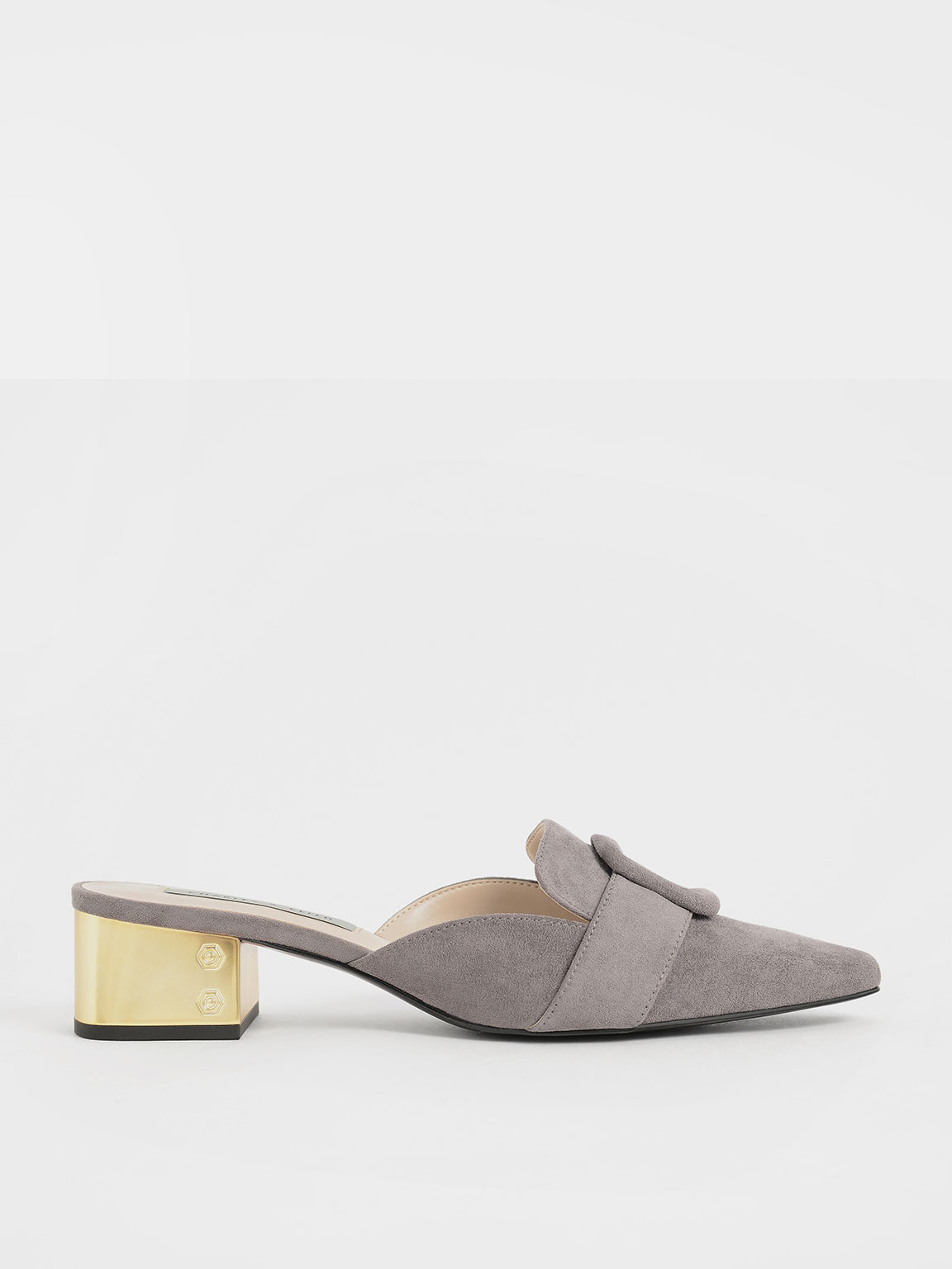 

Textured Buckled Mules