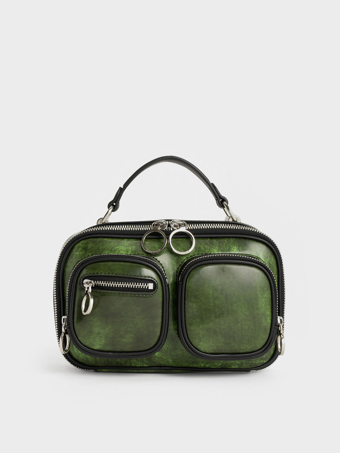 Charles & Keith Multi-pouch Crossbody Bag In Green