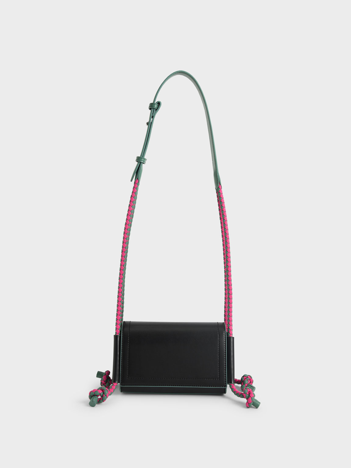 

Embellished Strap Crossbody Bag, Black