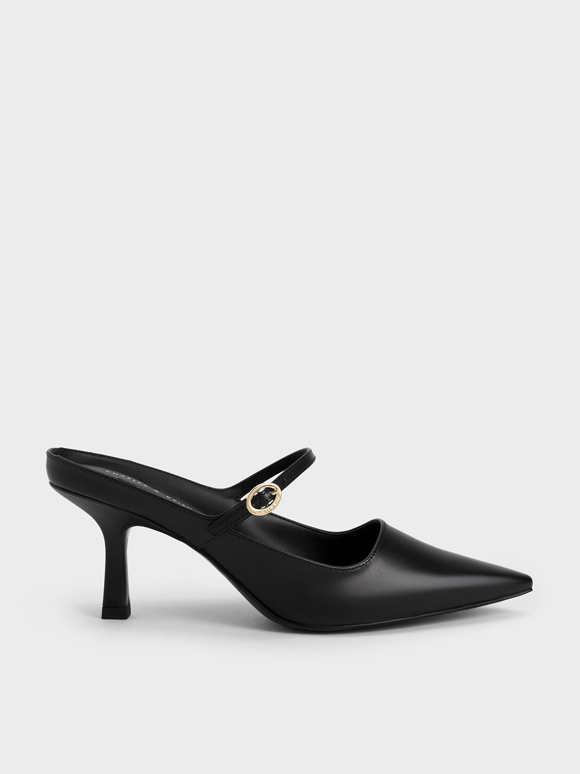 Charles & Keith Mary Jane Heeled Mules In Black
