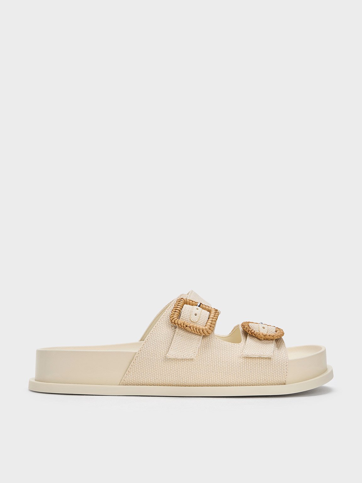 Charles & Keith - Woven-Buckle Double-Strap Sandals