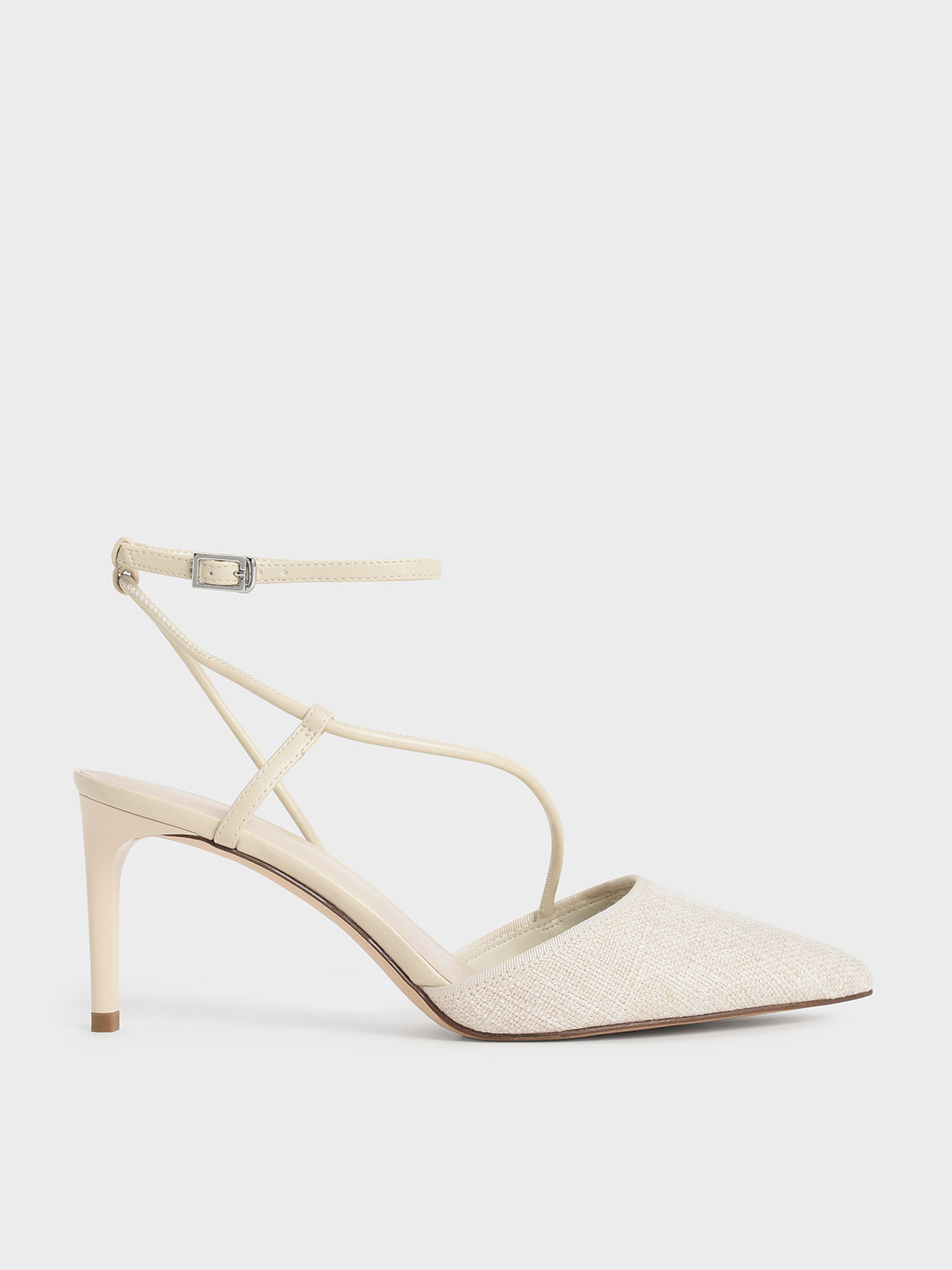 

Linen Asymmetric Pumps, Beige