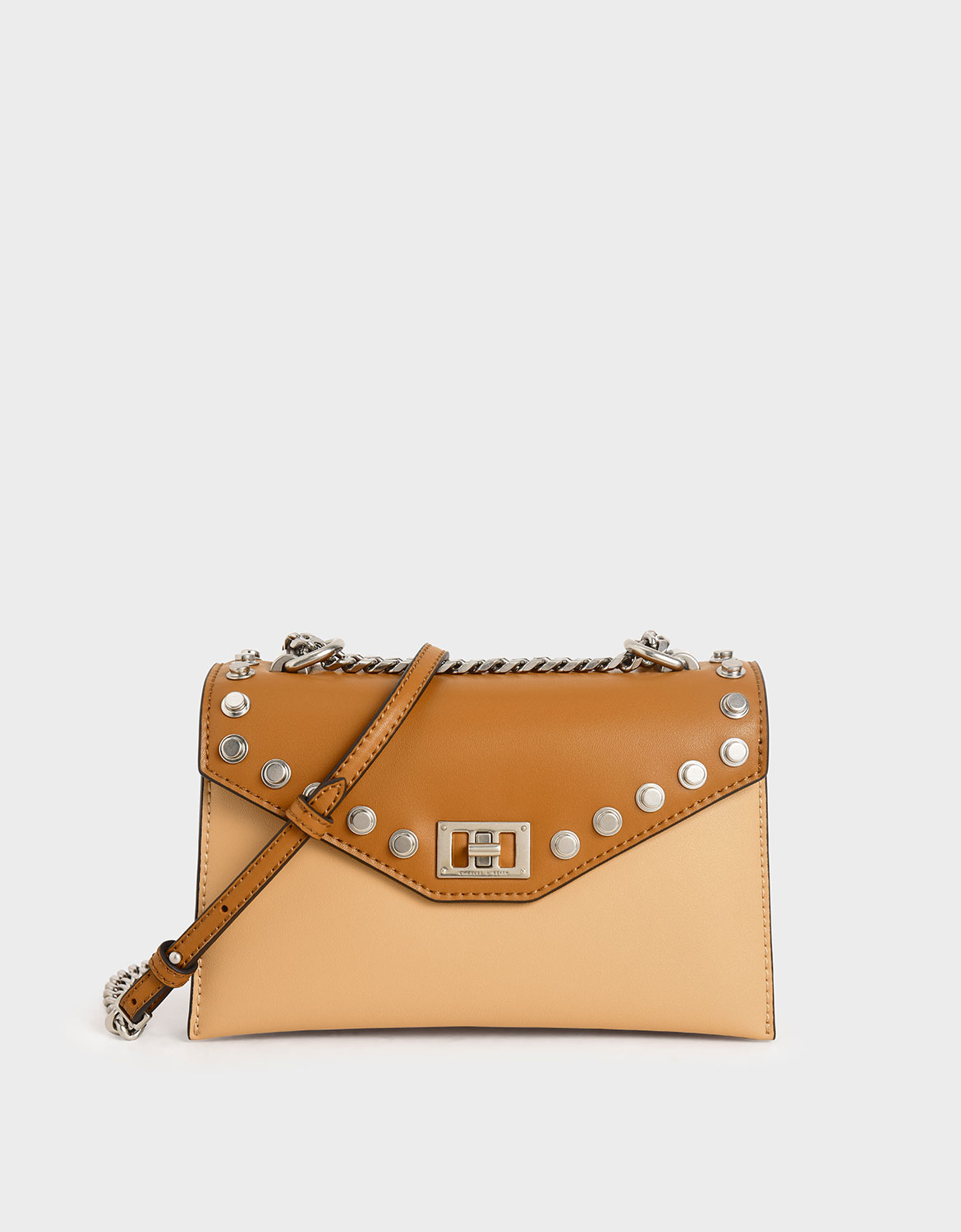 

Studded Crossbody Bag, Nude