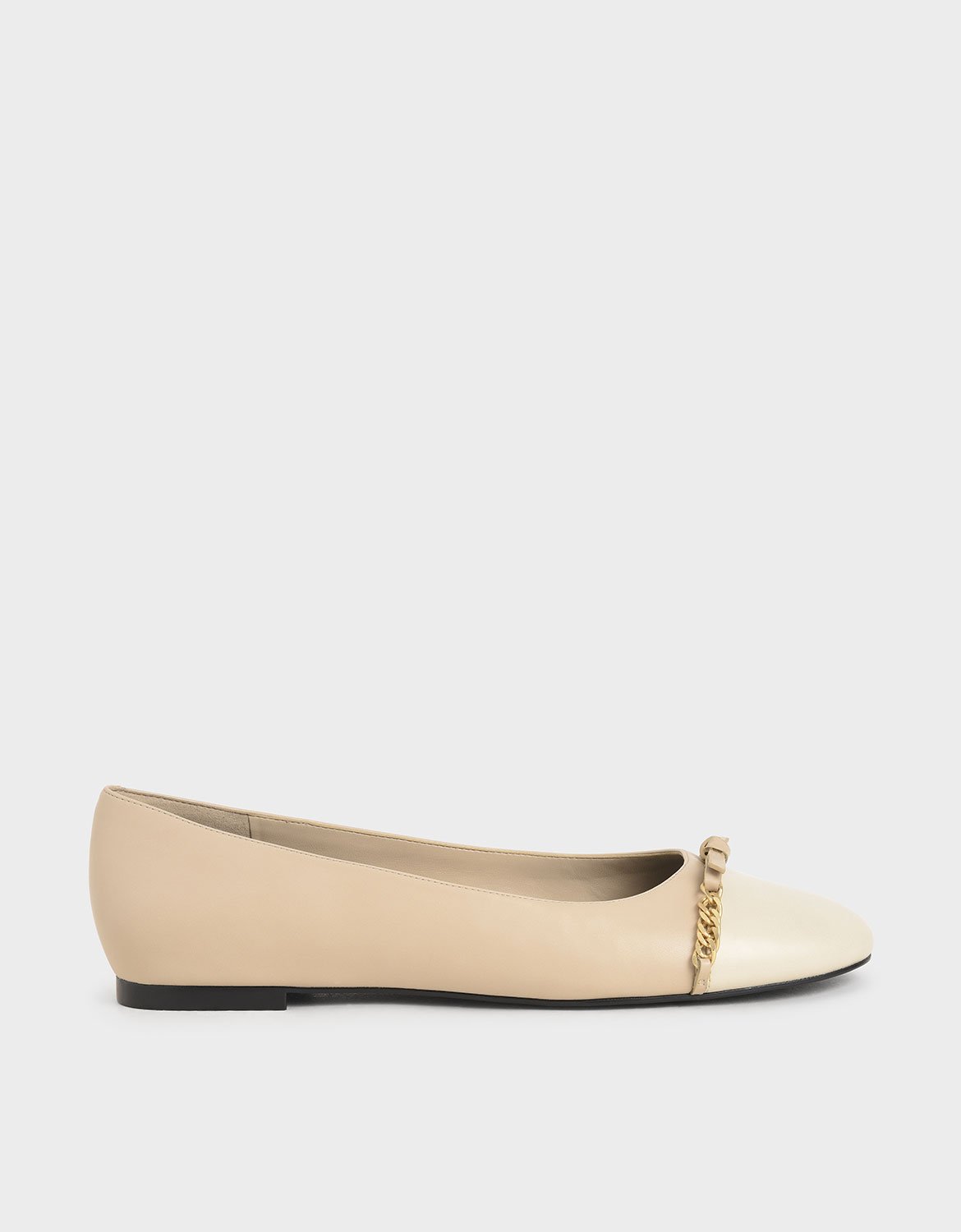 

Chain-Link Ballerina Flats, Nude