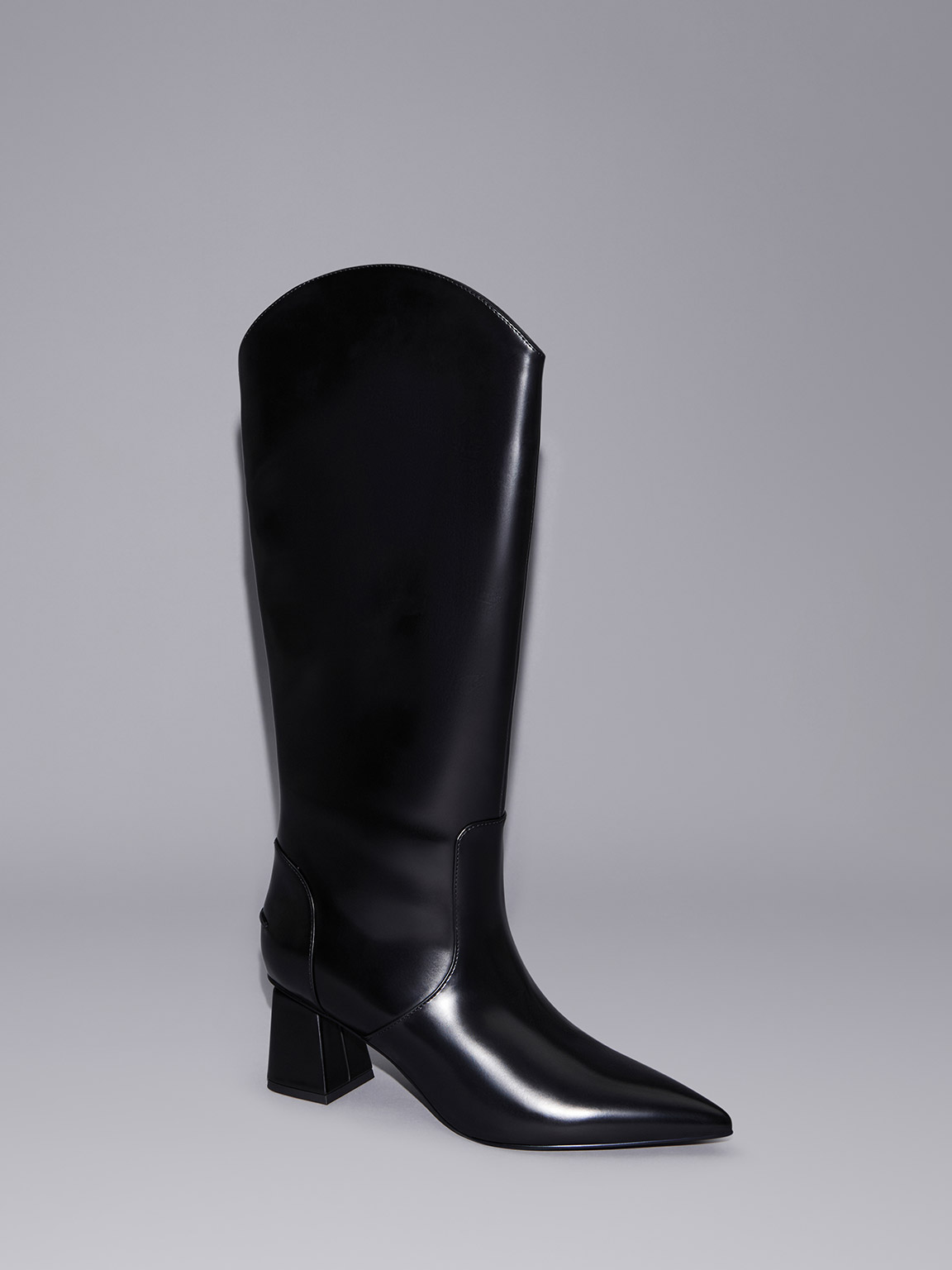 Charles & Keith - Lucinda Trapeze-Heel Knee-High Boots