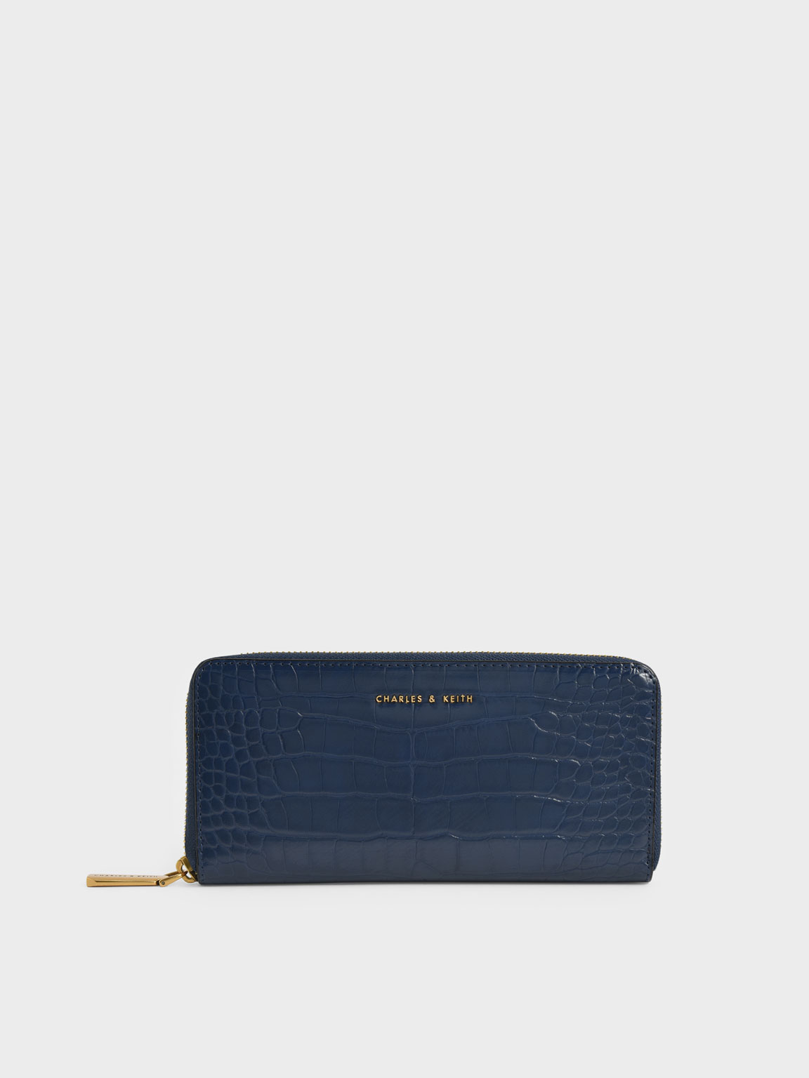 

Snake Print Long Wallet, Navy