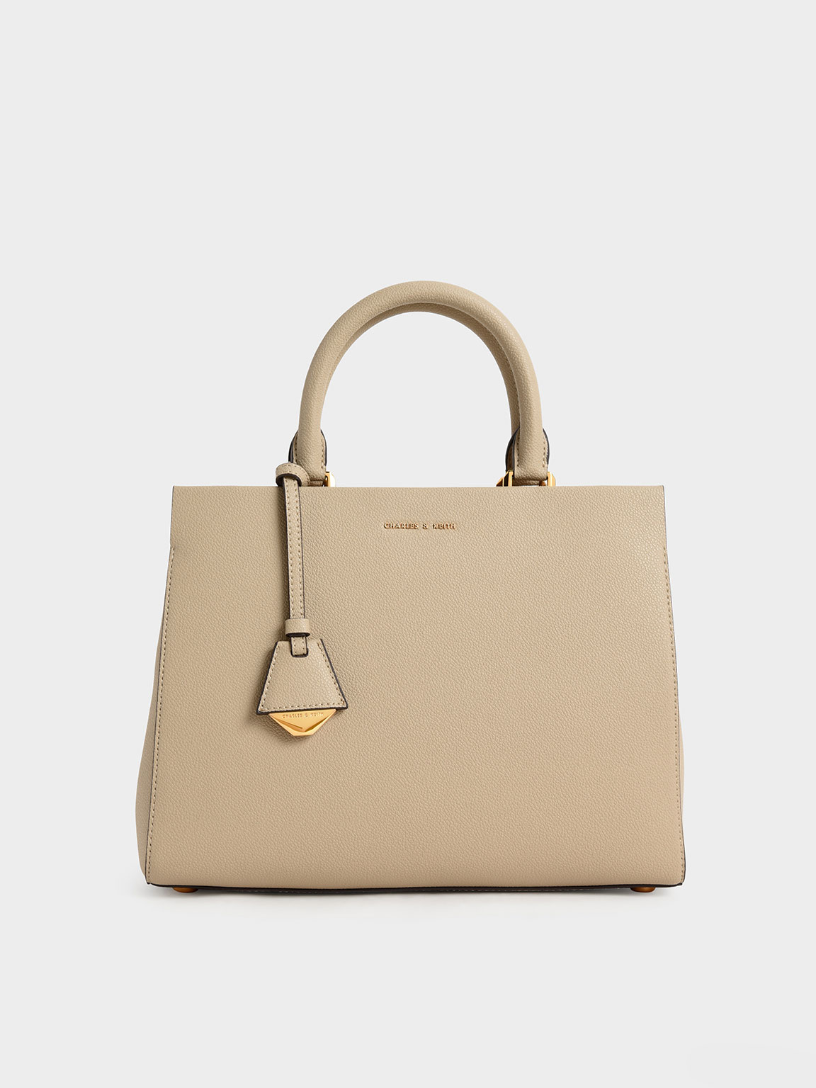 Sand Large Double Handle Bag - CHARLES & KEITH UK