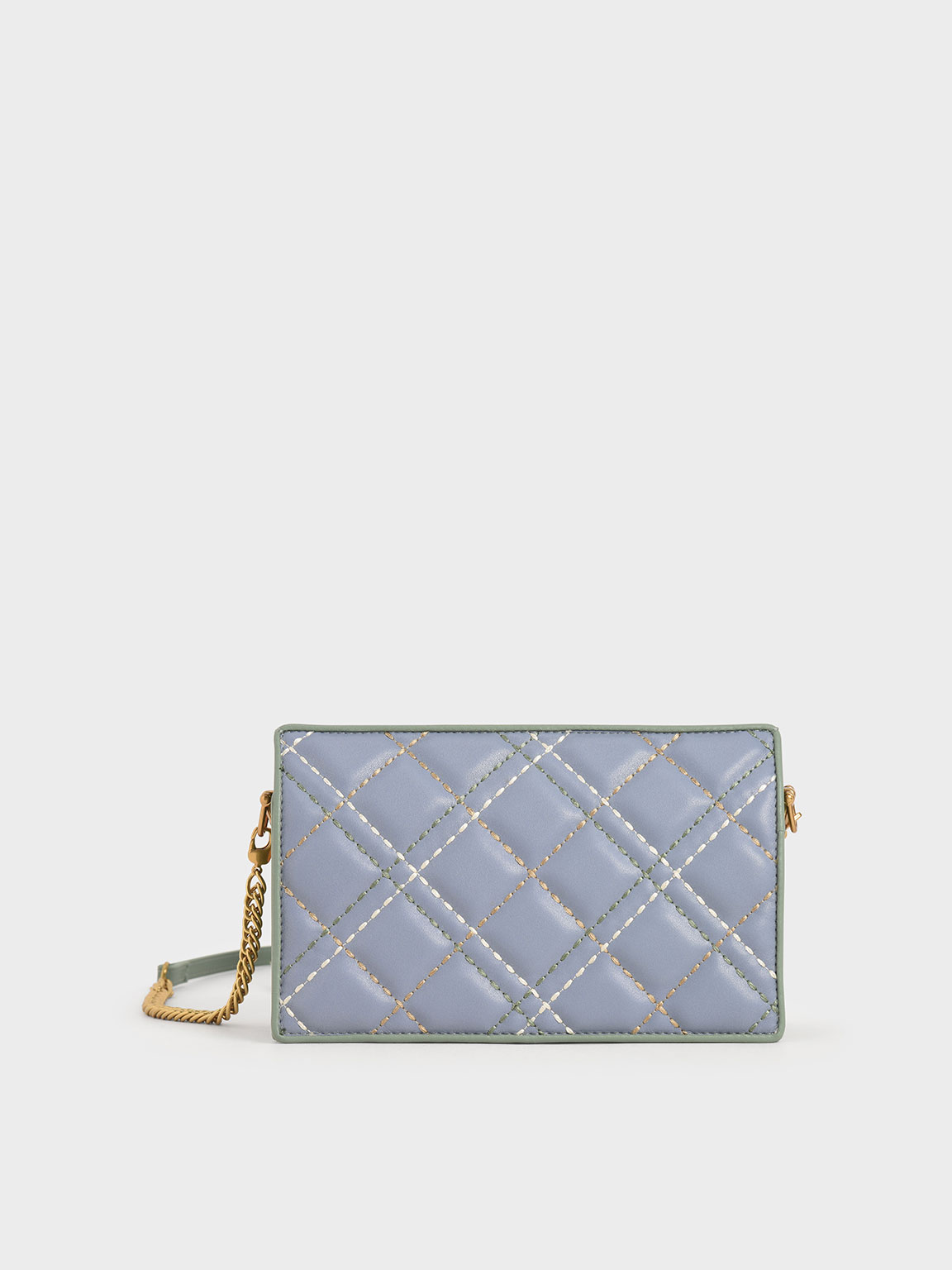 

Quilted Long Wallet, Light blue