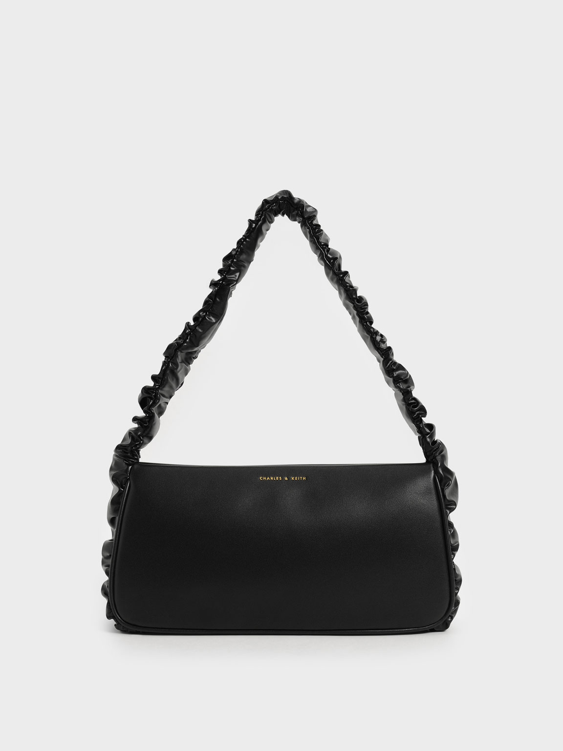 

Riley Ruffle-Trim Bag​, Black