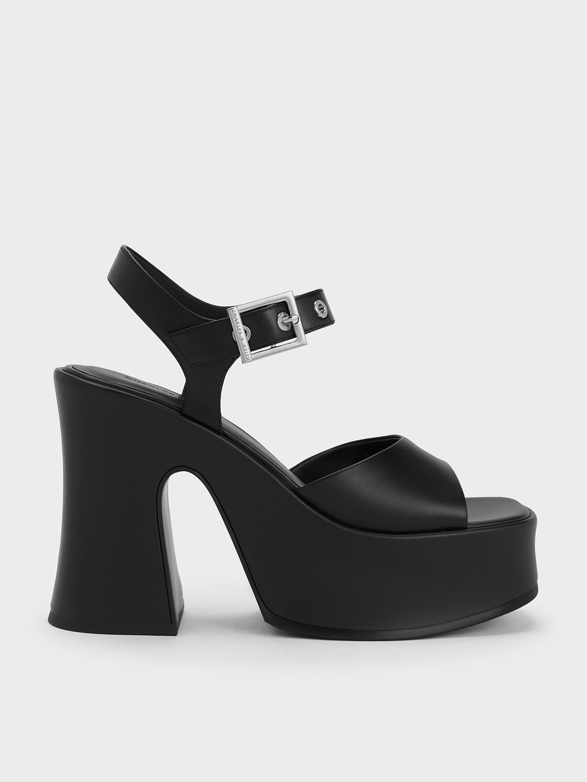 Charles & Keith - Jocelyn Grommet Ankle-Strap Platform Sandals