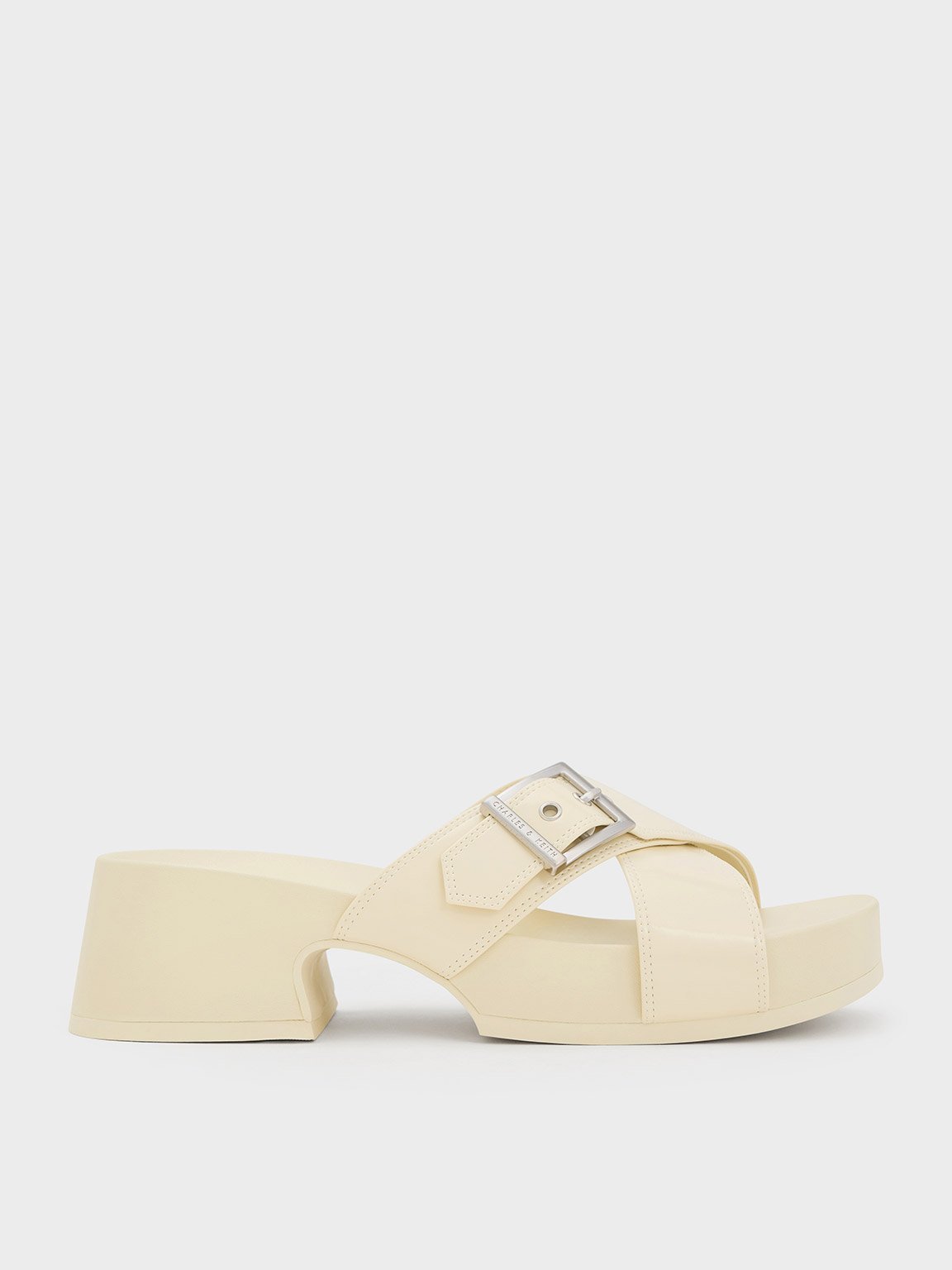 Charles & Keith - Buckled Crossover Platform Sandals