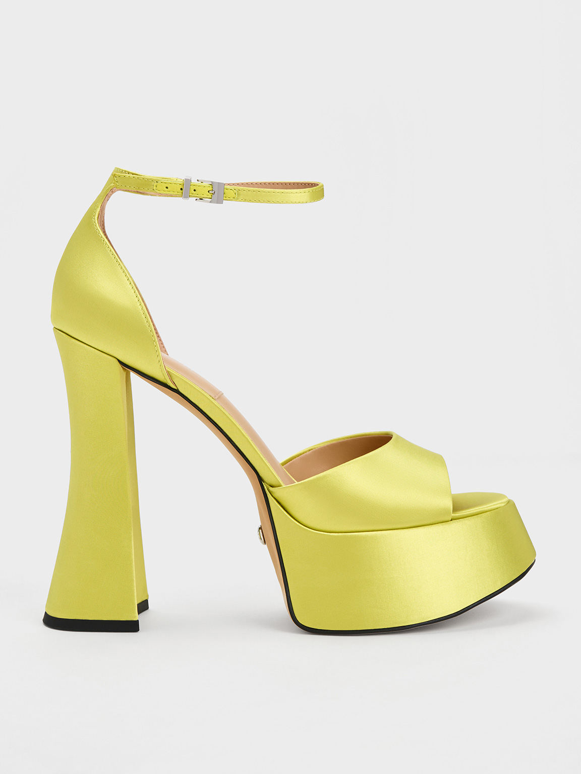 Charles & Keith Michelle Recycled Polyester Platform Sandals In Lime