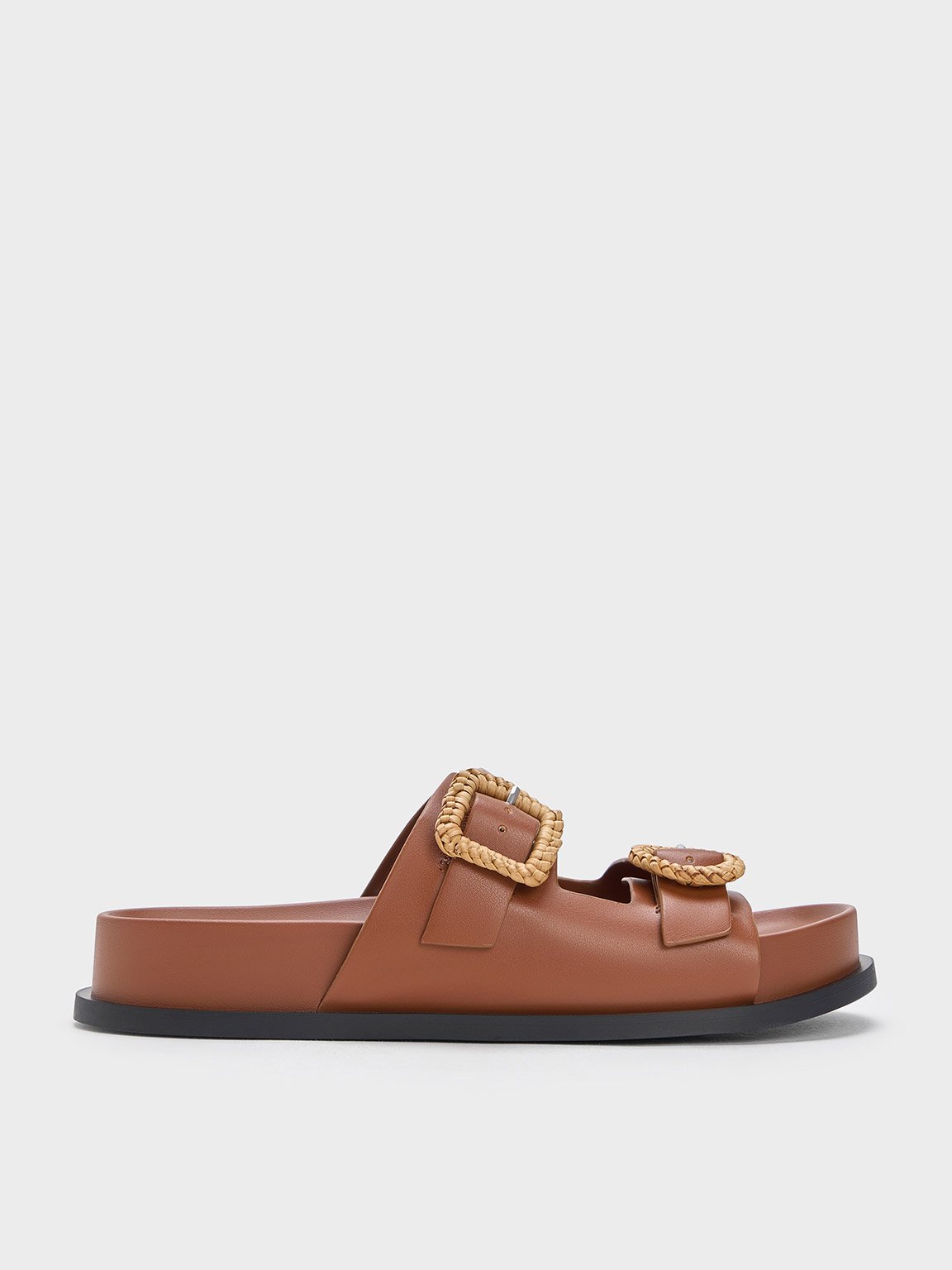 Charles & Keith - Woven-Buckle Double-Strap Sandals