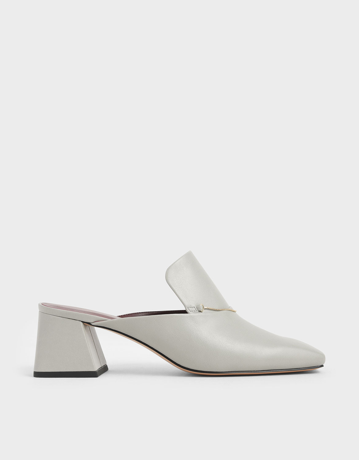 

Chain Link Loafer Mules, Chalk