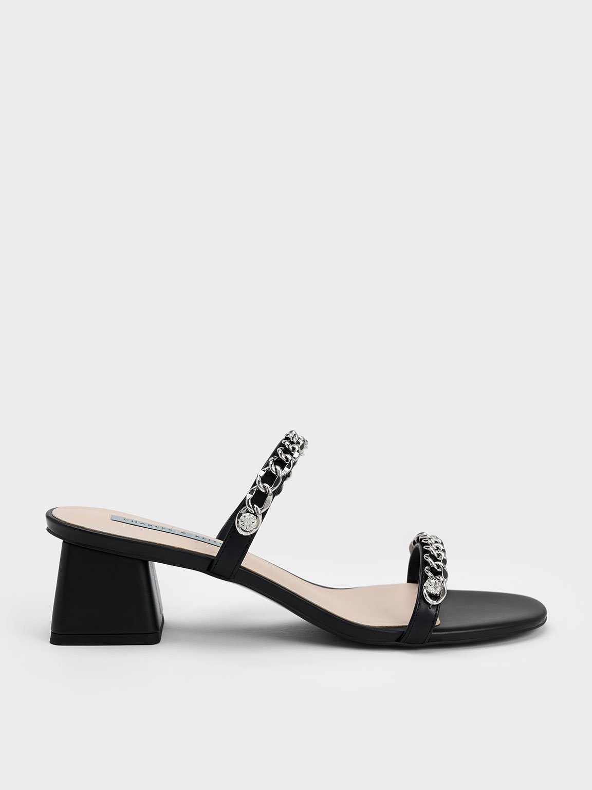 Charles & Keith - Chain-Link Block Heel Sandals