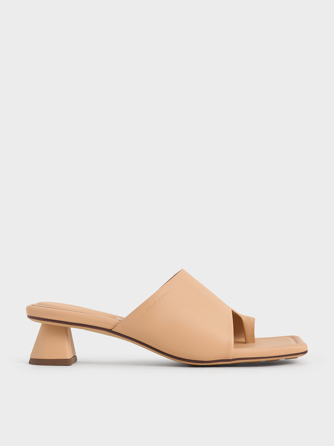 Charles & Keith - Asymmetric Square-Toe Toe-Ring Sandals