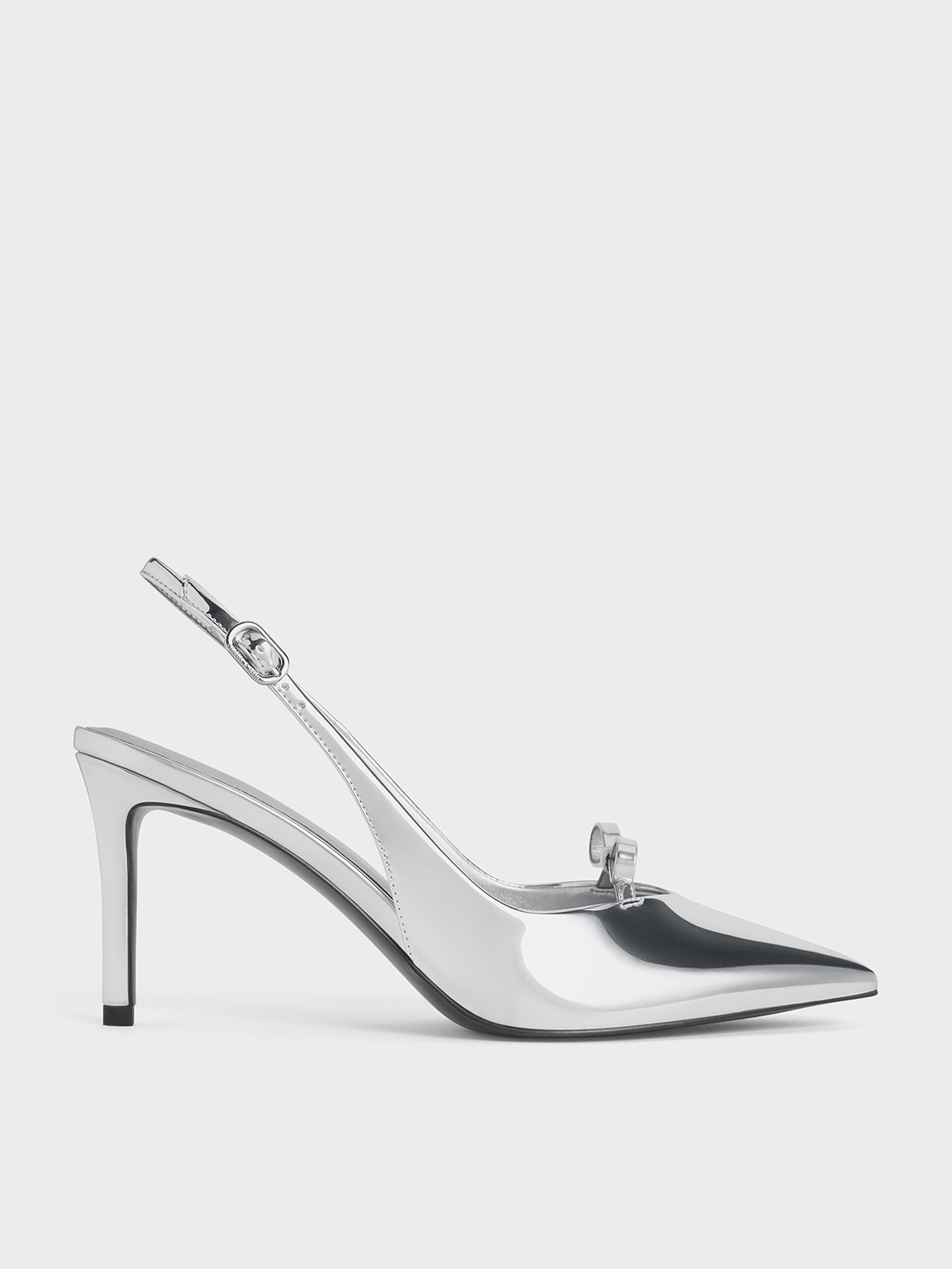 Charles & Keith - Metallic Bow Slingback Pumps