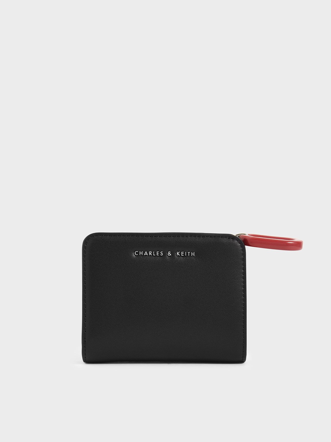 Black Mini Top Zip Small Wallet | CHARLES & KEITH UK