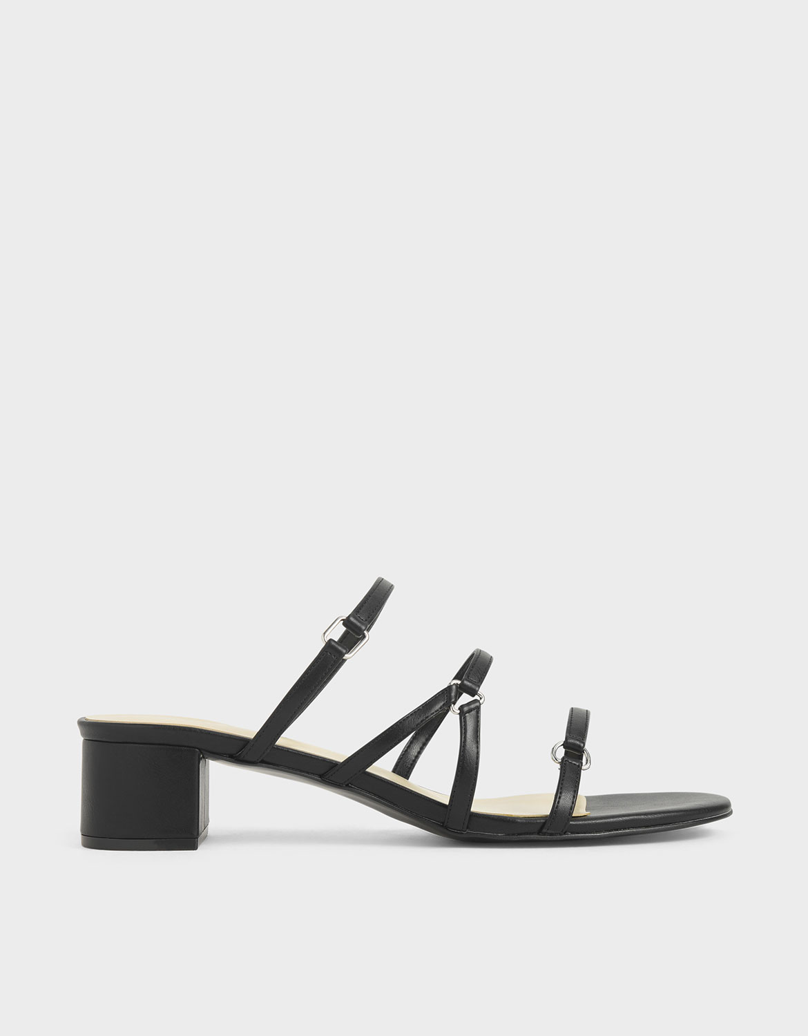 

Tri-Strap Mules, Black