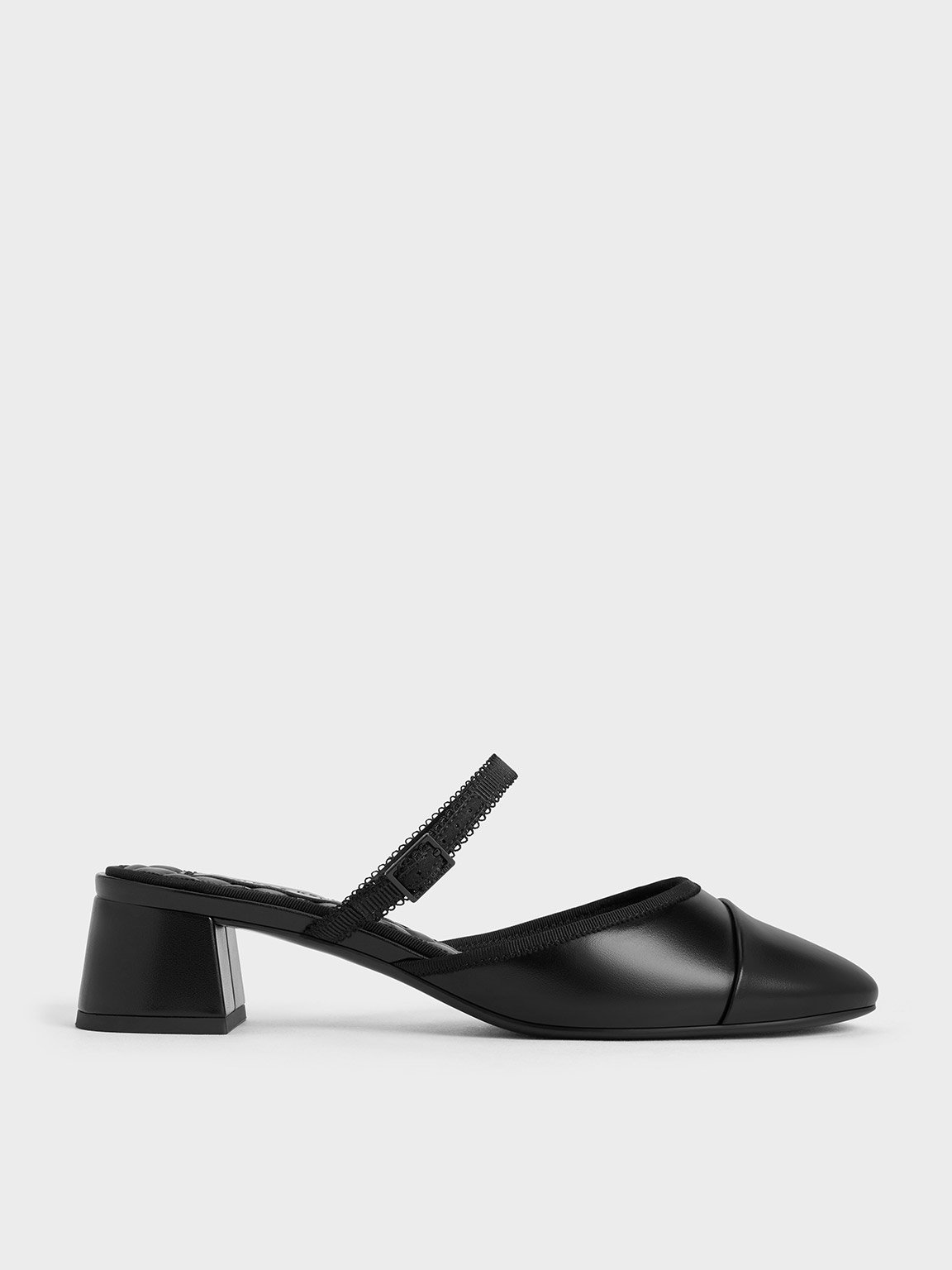 Charles & Keith - Buckled-Strap Trapeze-Heel Mules