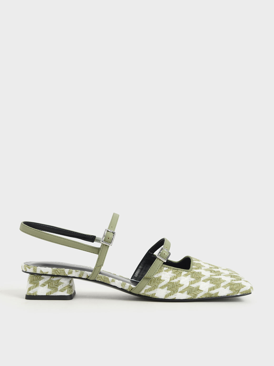 

Houndstooth Square Toe Mary Janes