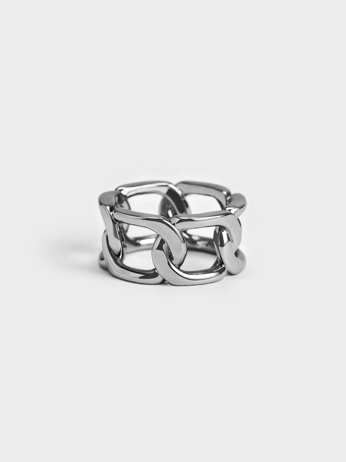 Silver Gabine Chain-Link Ring - CHARLES & KEITH UK