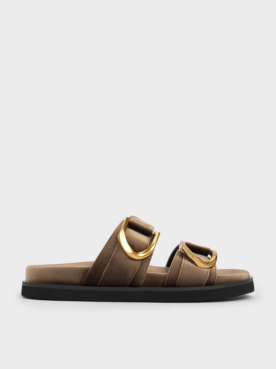 Charles & Keith - Gabine Velvet Buckle Sandals